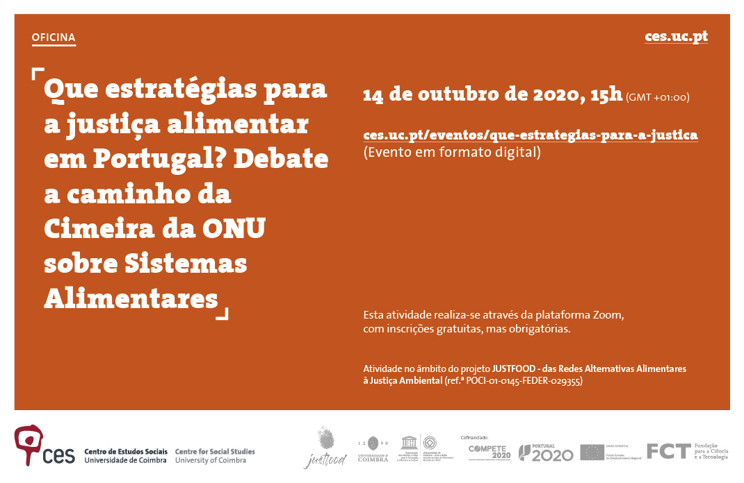 Que estratégias para a justiça alimentar em Portugal? Debate a caminho da Cimeira da ONU sobre Sistemas Alimentares<span id="edit_30740"><script>$(function() { $('#edit_30740').load( "/myces/user/editobj.php?tipo=evento&id=30740" ); });</script></span>