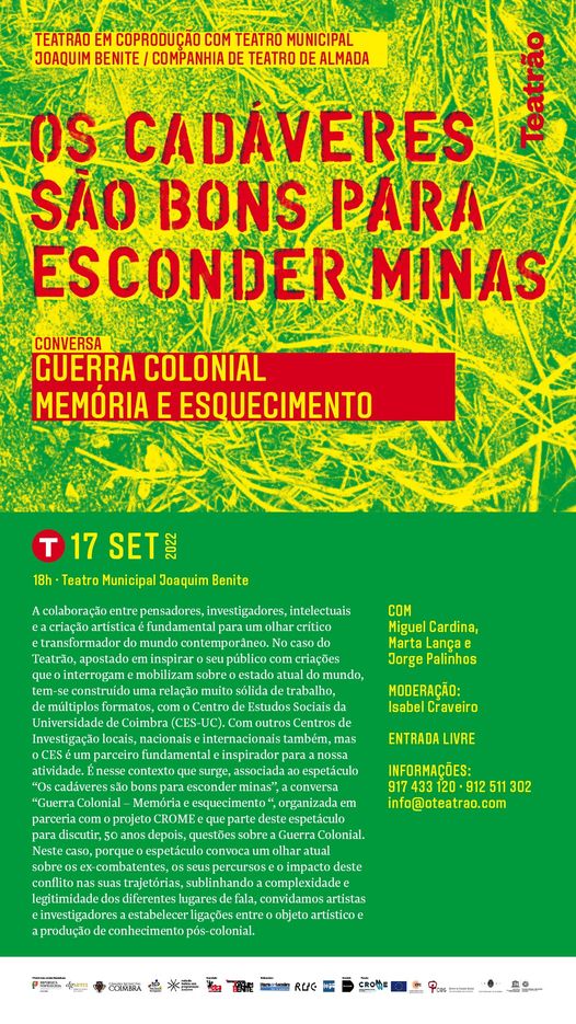 Guerra Colonial, Memória e Esquecimento<span id="edit_40402"><script>$(function() { $('#edit_40402').load( "/myces/user/editobj.php?tipo=evento&id=40402" ); });</script></span>