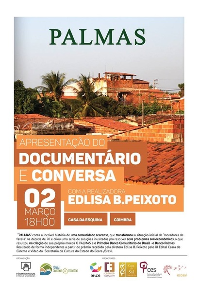 Apresentação de documentário "Palmas" e conversa com Edlisa Barbosa Peixoto<span id="edit_13541"><script>$(function() { $('#edit_13541').load( "/myces/user/editobj.php?tipo=evento&id=13541" ); });</script></span>