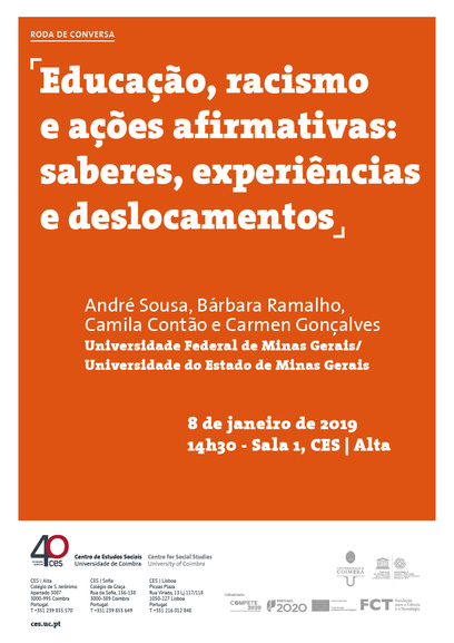 Educação, racismo e  ações afirmativas:  saberes, experiências e deslocamentos<span id="edit_21746"><script>$(function() { $('#edit_21746').load( "/myces/user/editobj.php?tipo=evento&id=21746" ); });</script></span>