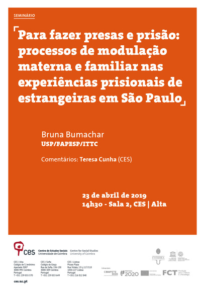 Breeding women detainees and incarceration: processes of maternal and family modulation in incarceration experiences of foreigners in São Paulo<span id="edit_23882"><script>$(function() { $('#edit_23882').load( "/myces/user/editobj.php?tipo=evento&id=23882" ); });</script></span>