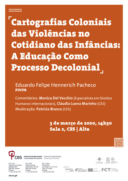 Cartografias Coloniais das Violências no Cotidiano das Infâncias: A Educação Como Processo Decolonial<span id="edit_27902"><script>$(function() { $('#edit_27902').load( "/myces/user/editobj.php?tipo=evento&id=27902" ); });</script></span>