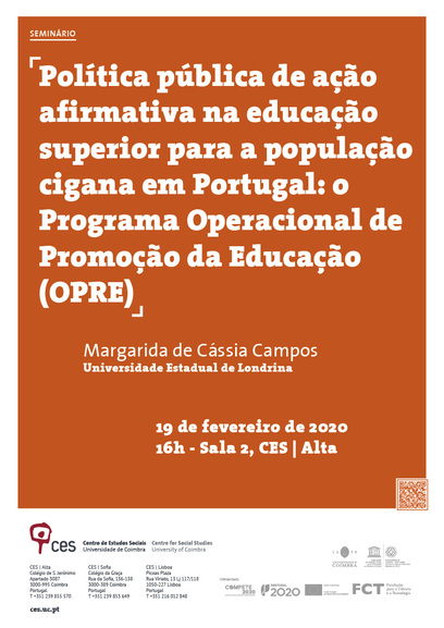 Política pública de ação afirmativa na educação superior para a população cigana em Portugal: o Programa Operacional de Promoção da Educação (OPRE)<span id="edit_28007"><script>$(function() { $('#edit_28007').load( "/myces/user/editobj.php?tipo=evento&id=28007" ); });</script></span>