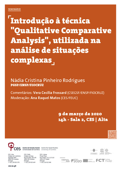 Introdução à técnica "Qualitative Comparative Analysis", utilizada na análise de situações complexas<span id="edit_28347"><script>$(function() { $('#edit_28347').load( "/myces/user/editobj.php?tipo=evento&id=28347" ); });</script></span>